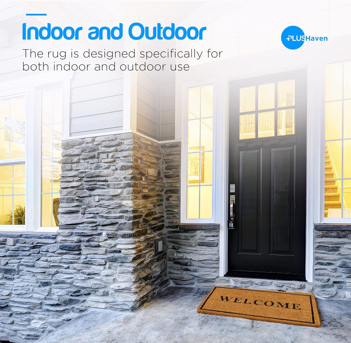 Coco Coir Door Mat with Heavy Duty Backing, Welcome Doormat, 17.5&#x201D;x30&#x201D; Size, Easy to Clean Entry Mat, Beautiful Color and Sizing for Outdoor and Indoor uses, Home D&#xE9;cor