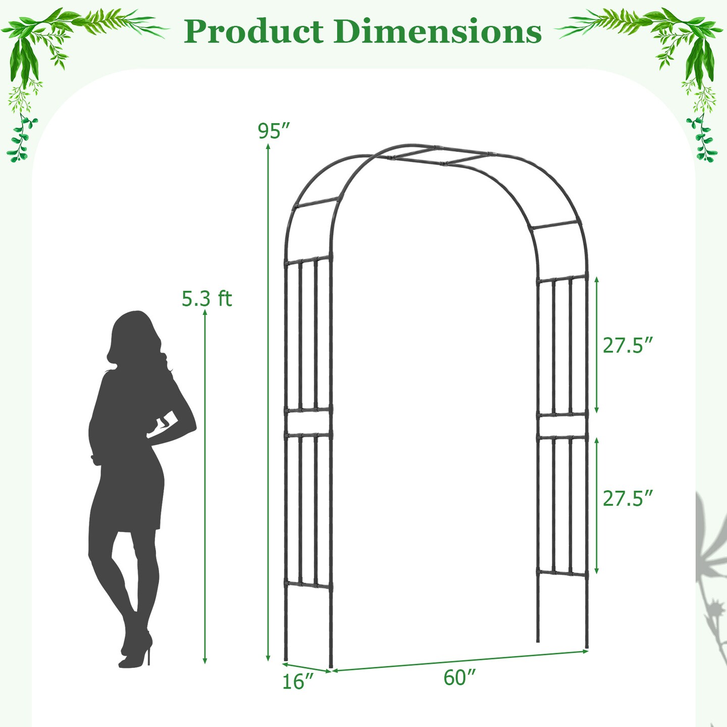 Garden Arch Trellis for Climbing Plants and Decorative Pergola
