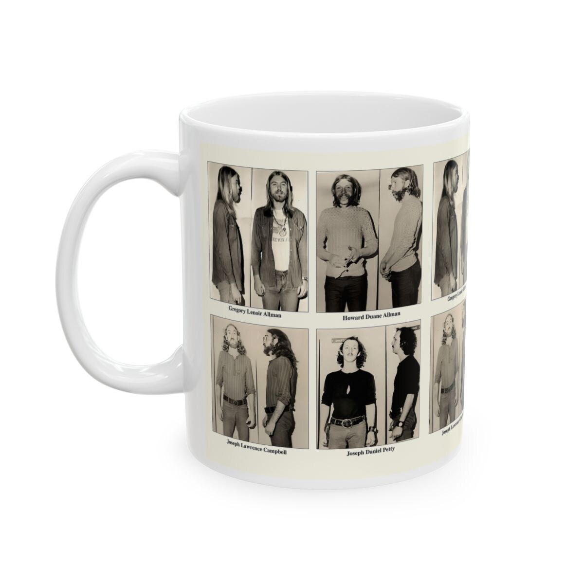 Coffee & Cigarettes Band Thursday 美品 Allman Brothers Band Mugshots Coffee Mug 11oz | Magnificent