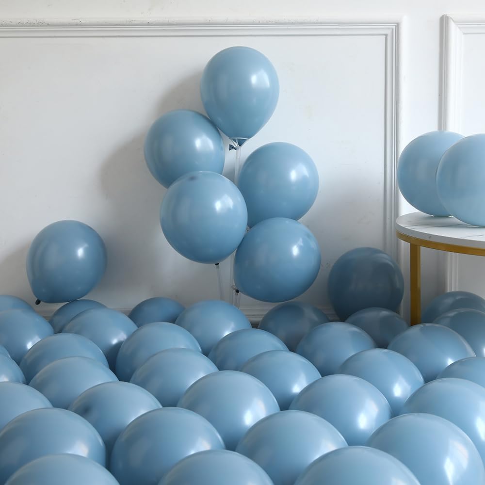 Dusty Blue Balloon Arch Garland Kit, 141pcs Dusty Blue &#x26; Ivory White Balloons