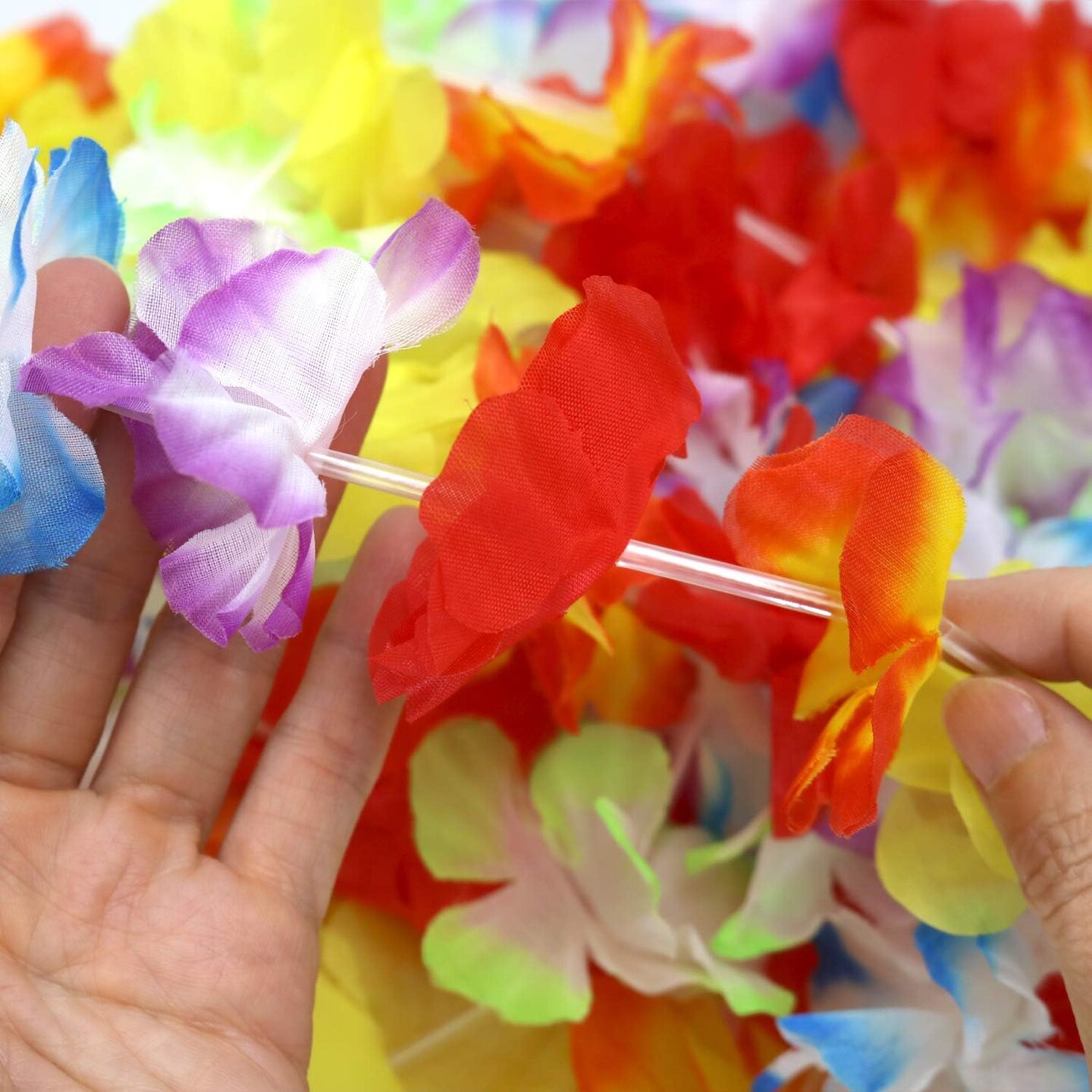 72 ft Plastic Flower Lei Garland/Hawaiian Floral Border/Luau Party Flower Garland/Hawaiian Party Garland/Luau Party Decoration