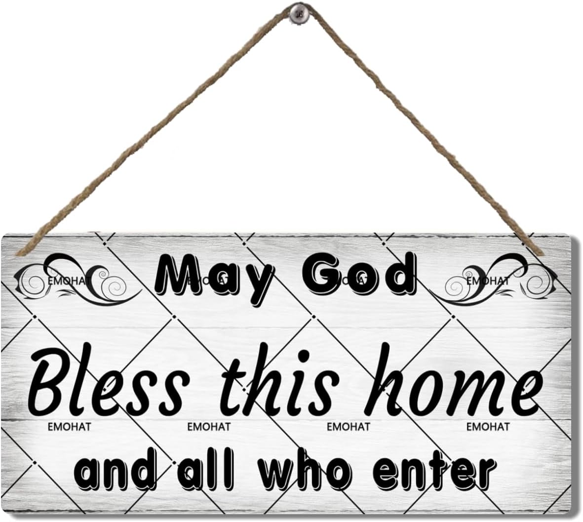 God Bless Wood Sign Painting Signs Rustic Home Decor Wooden Art Sign Wall Decor Dining Room Farmhouse Hallway Front Door Blessed Sign Christian Gifts Wood Plaques Hanging Sign 6x12 Inch