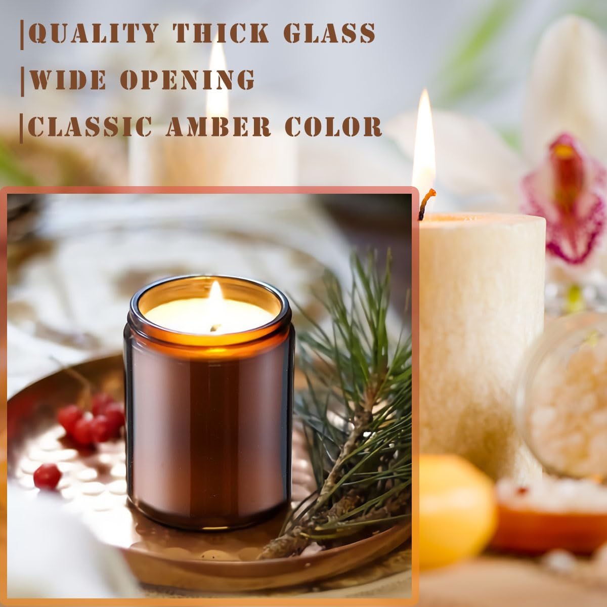 6 oz Glass Jars with Lids,Candle Making Kit,Candle Jars for Making Candles,Glass Bottles with Cork for Candle Making,Wedding,Baby Shower,Party Favors Decoration 16 Pack