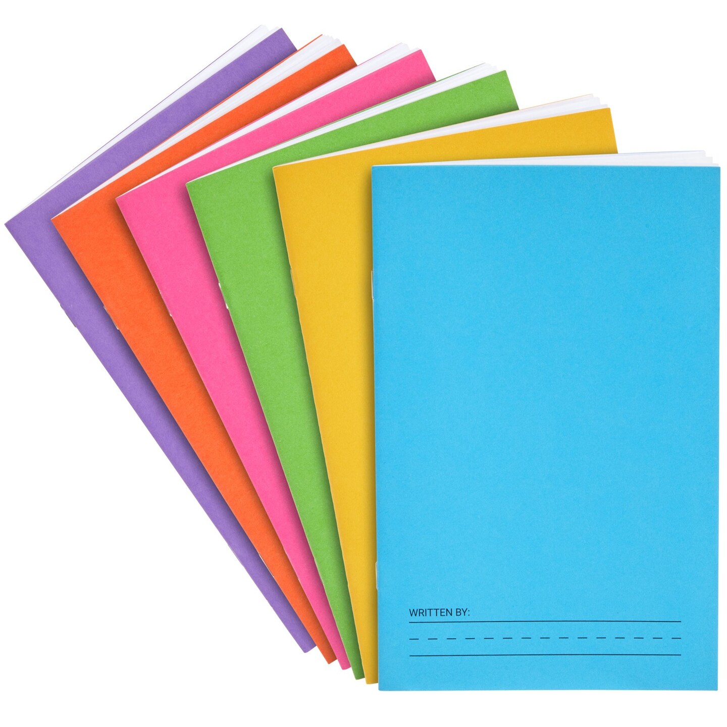 6 Pack of Blank Books for Kids to Write Stories, Make your Own Comic, Journal, or Book, Paperback (6 Colors, 12 Sheets/24 Pages, 5.5x8.5 in)