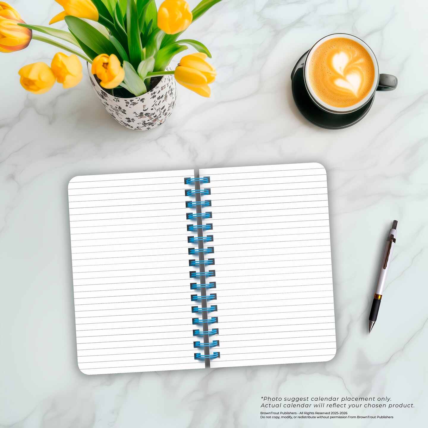 Tuscan Delight | 5.25x8.25 Inch Compact Wire Journal | Non-Dated | Foil Stamped Cover