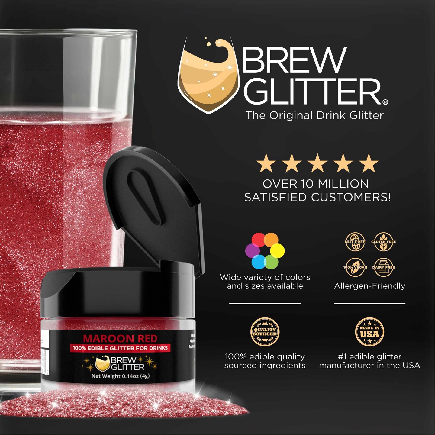 Maroon Red Edible Glitter Spray Pump | Brew Glitter&#xAE;