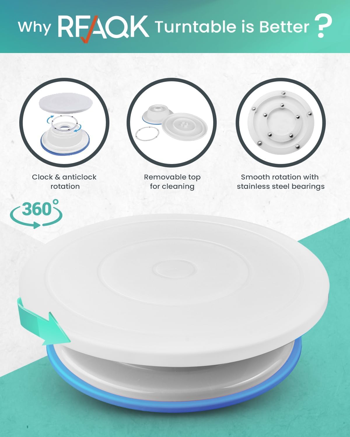 64-Piece Cake Decorating Kit – Turntable, Icing Tips, Piping Bags, Spatulas & Guidebook