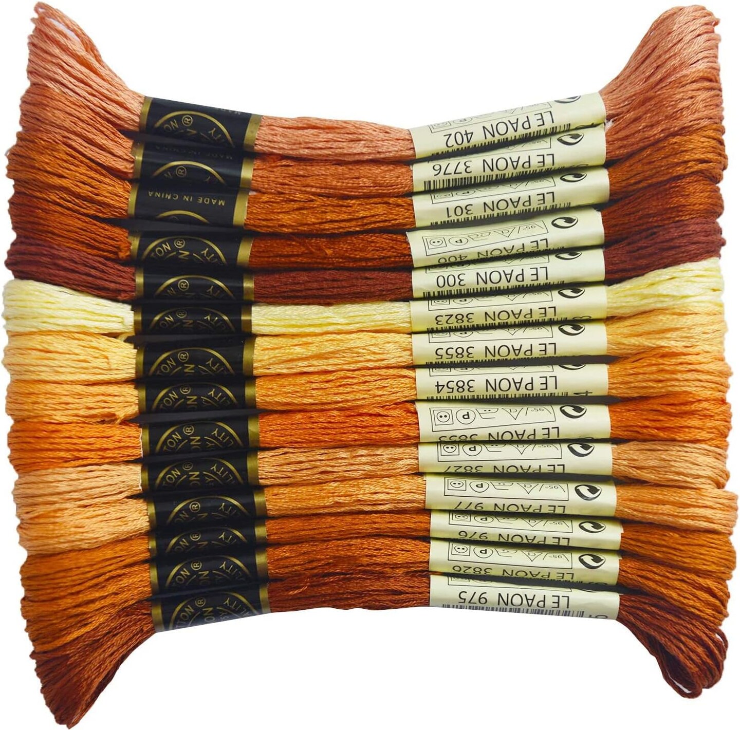 14-Skein Golden Brown Gradient Embroidery Floss – For Cross Stitch, Friendship Bracelets & Crafts