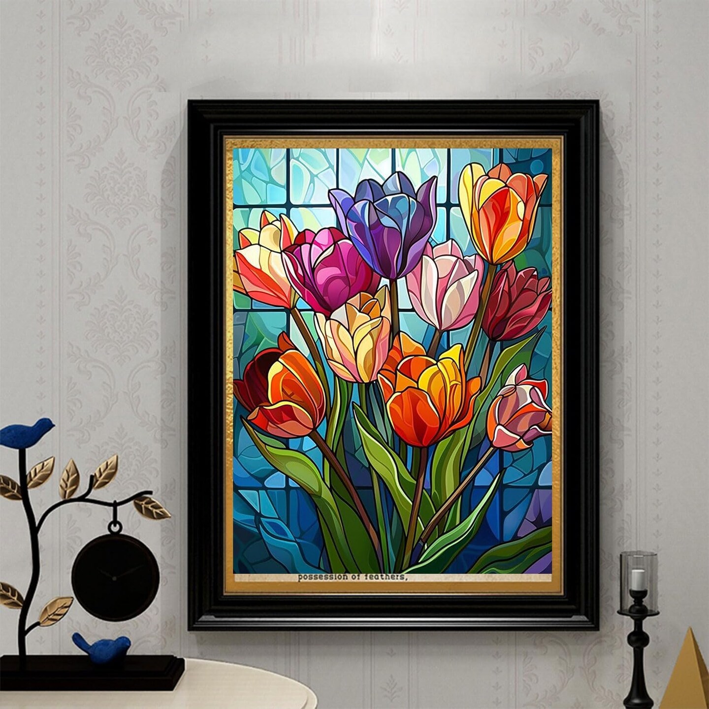 Diamond Painting Kits for Adults- Colorful Tulip with Glass Art
