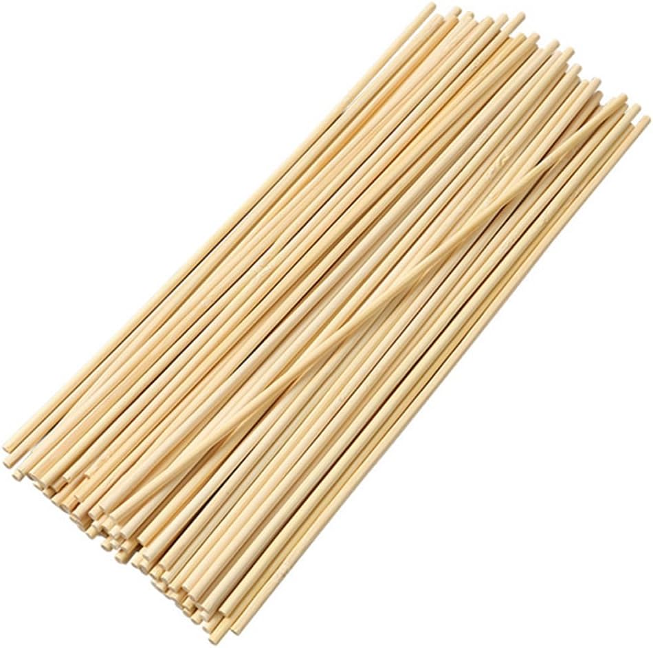 400 Bamboo Dowel Rods – 1/8"x12" Unfinished Round Sticks for DIY Crafts & Plant Support