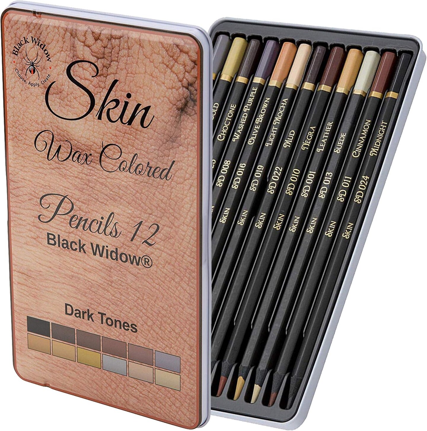 Skin Tone Colored Pencils for Adult Coloring Books &#x2013; 12 Soft Core Color Pencils for Portraits and Skintone Artists