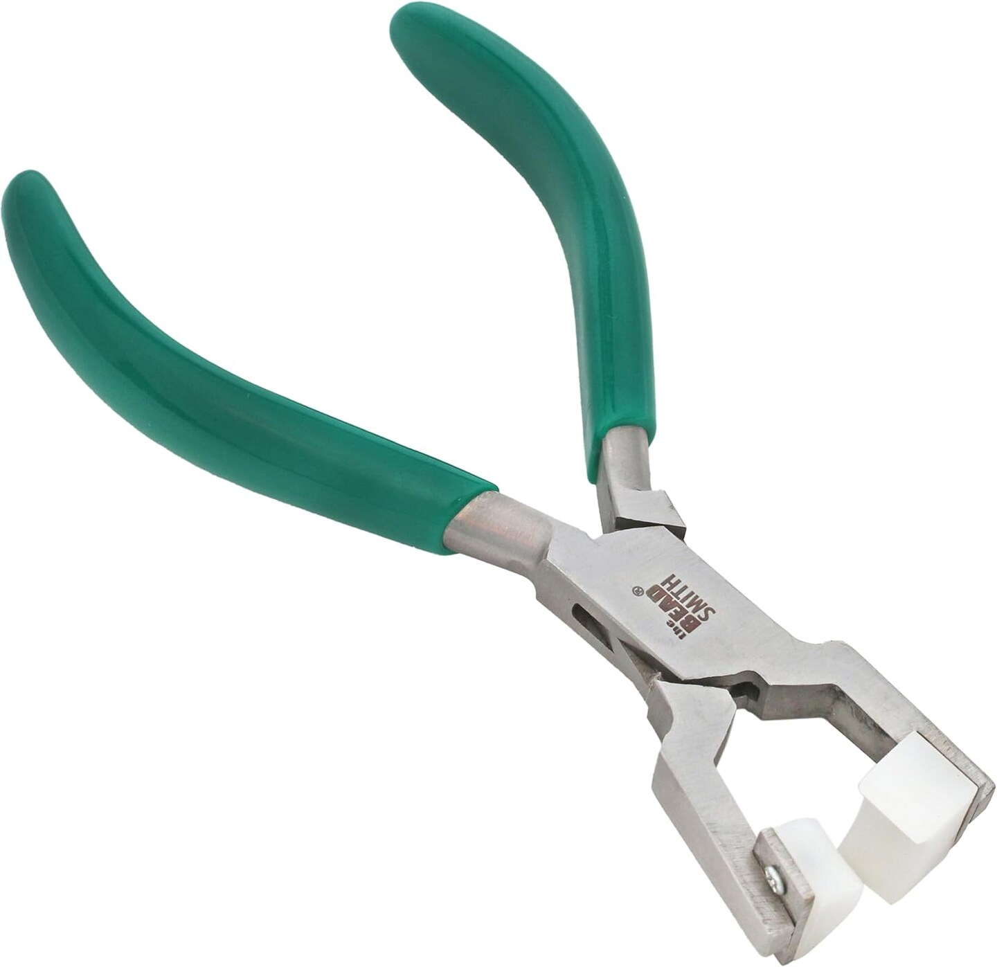 Double Nylon Jaw Ring Bending Plier, 5.5 inches (140mm), Green PVC comfort grip handle, no spring, for protecting wire when bending