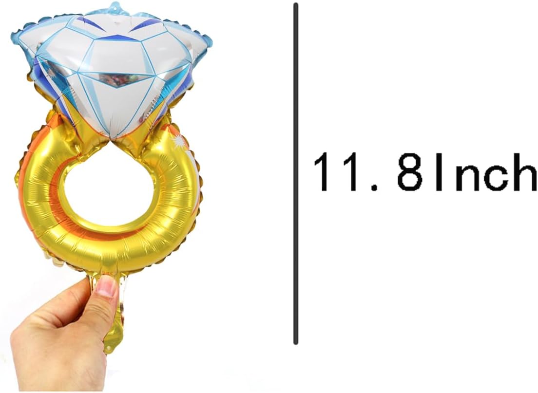 10Pcs Mini Ring Diamond Balloons for Anniversary Engagement and Wedding Party Decoration