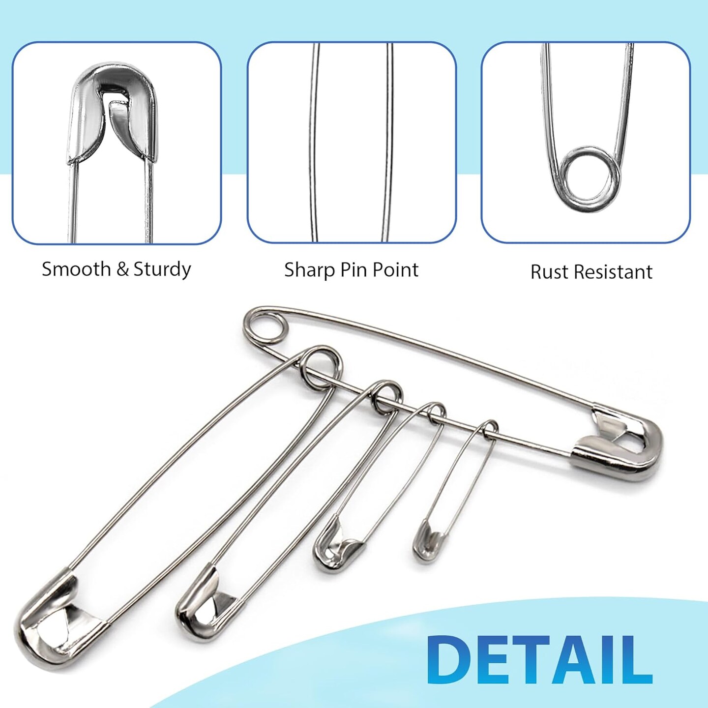 Safety Pins - 1000 PCS Small 1.1 Inch Rust-Resistant Nickel Plated Steel