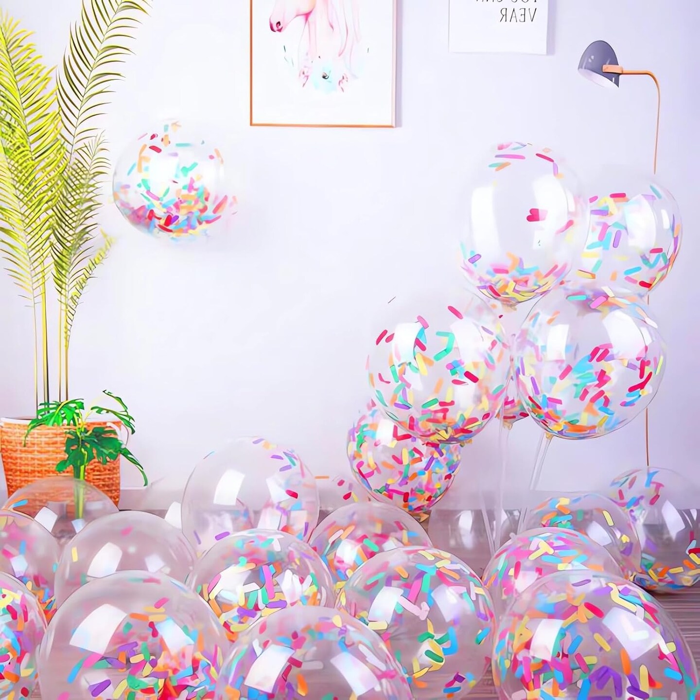 Confetti Balloons/candy confetti balloons/Ice cream sprinkle balloons/birtthday party confetti balloons for baby shower/birthday party/family parties 25pcs