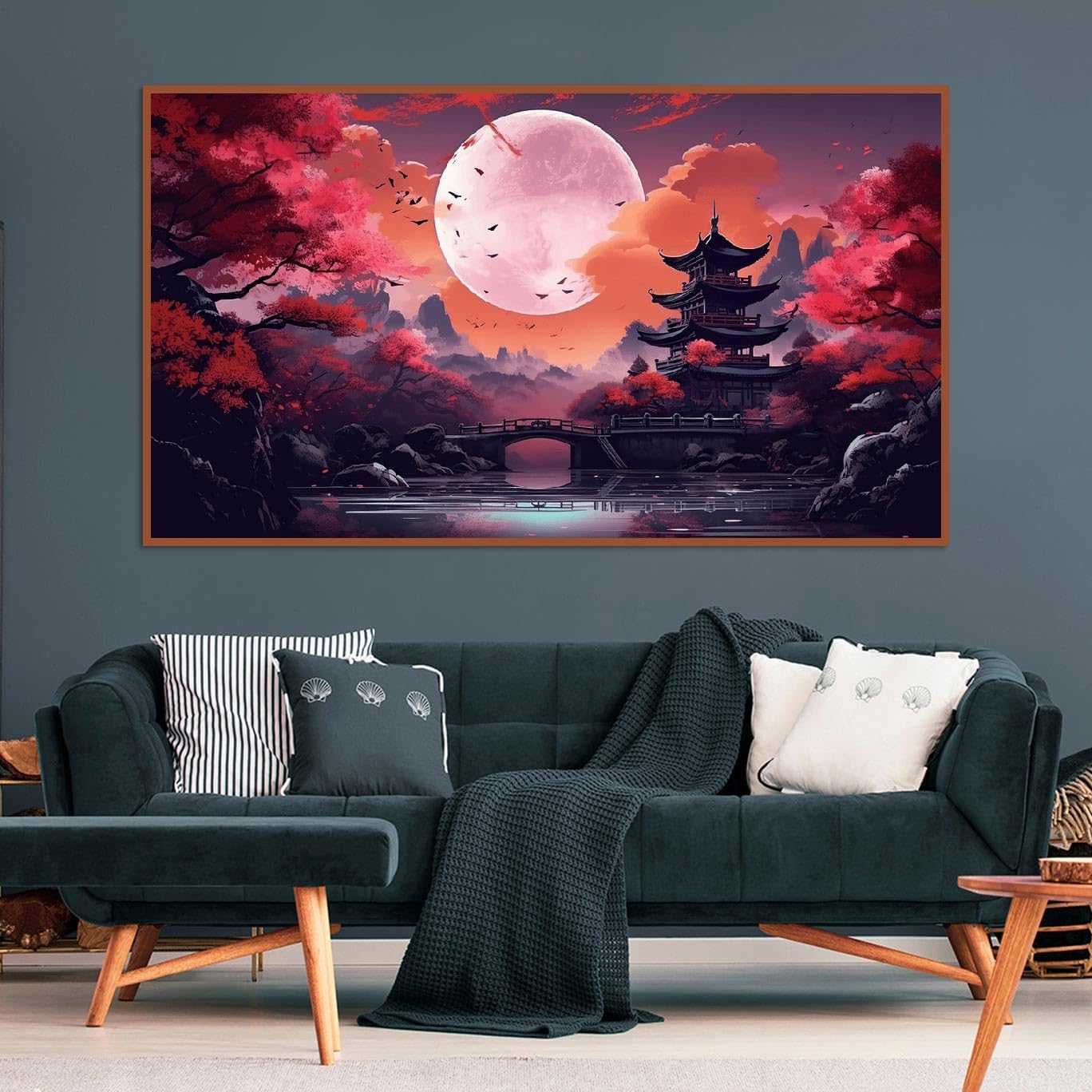 5D Large Diamond Art Painting,Moon Diamond Painting Kits for Adults,DIY Full Drill Crystal Rhinestone Chinese style Arts and Crafts,Gem Art Painting with Diamond Home Wall Decor 27.5 X 15.7inch