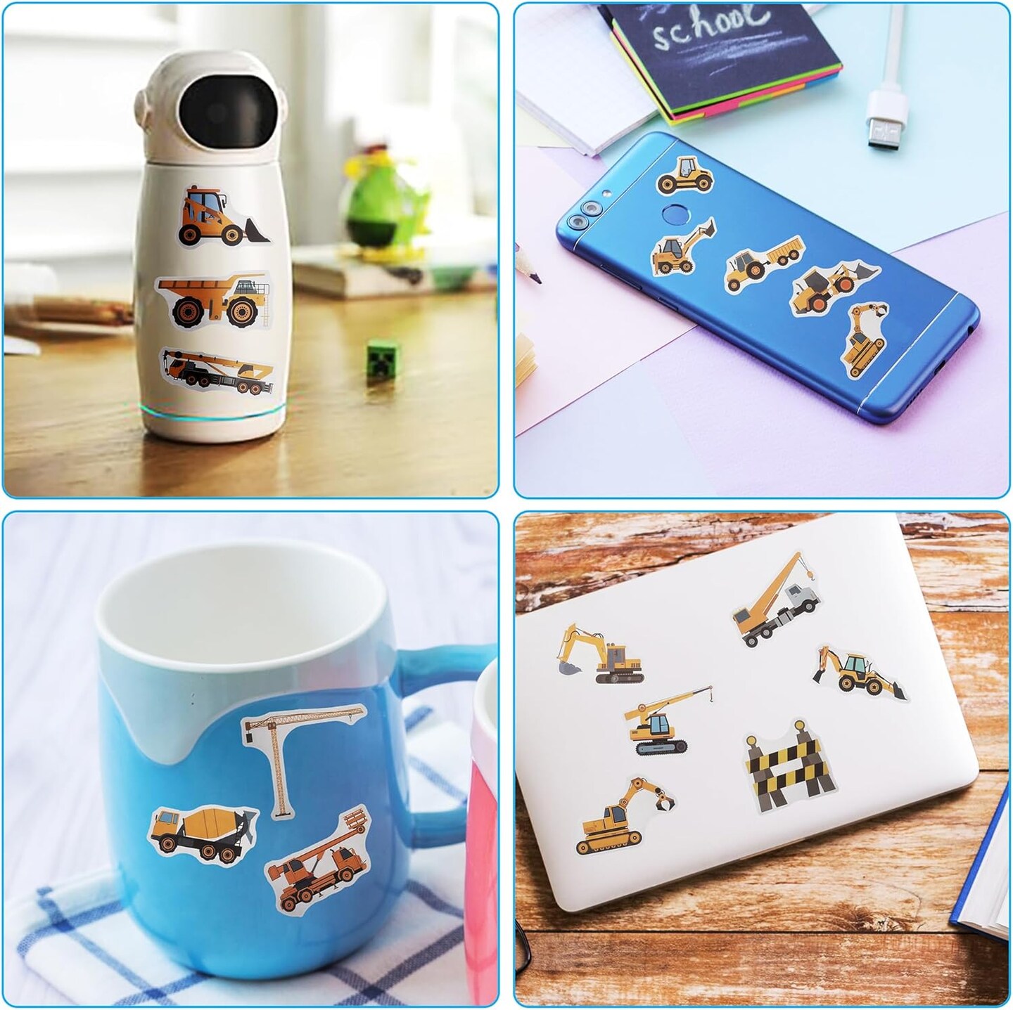 100 Pack Construction Stickers, Construction Party Favors, Birthday Decorations