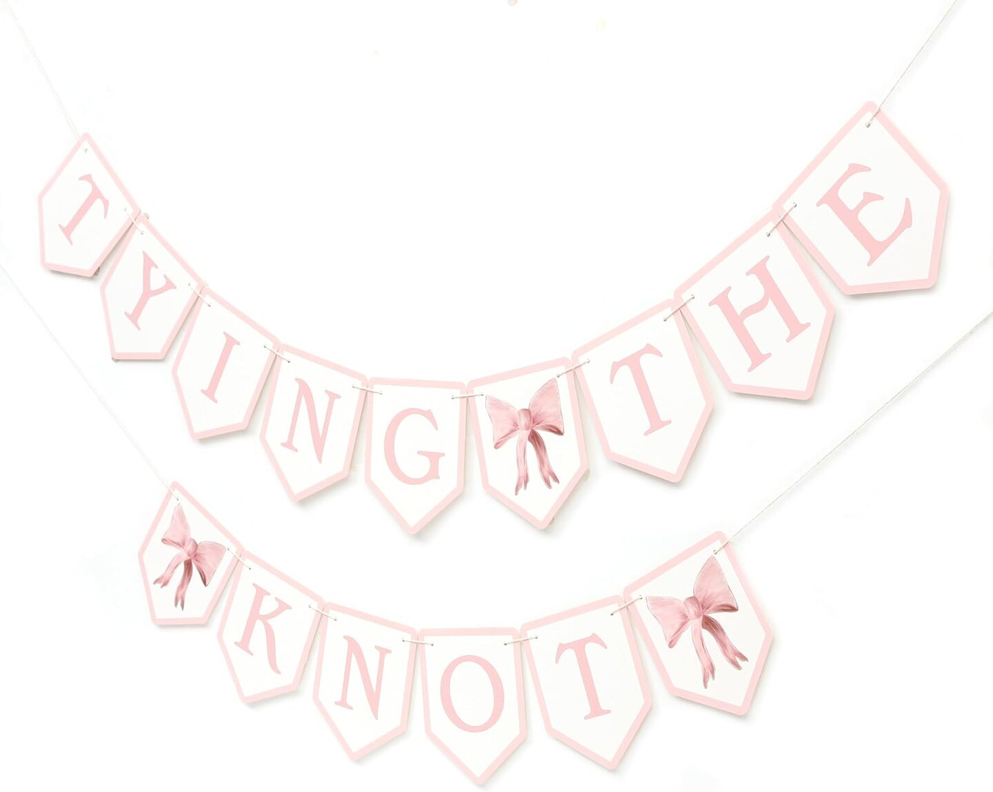 Tying The Knot Pink Bow Banner - Bridal Shower Garland,Bridal Weekend Decor,Bow Bachelorette Sign Pink Party Decor,She&#x27;s Tying The Knot Theme Party Banner
