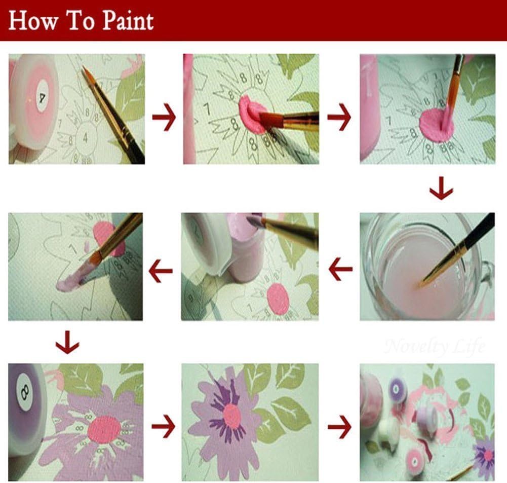 DIY Paint by Numbers for Adults Beginner,Forest Garden Wave 16x20 inches Number Painting Home Decoration Crafts (No Frame)