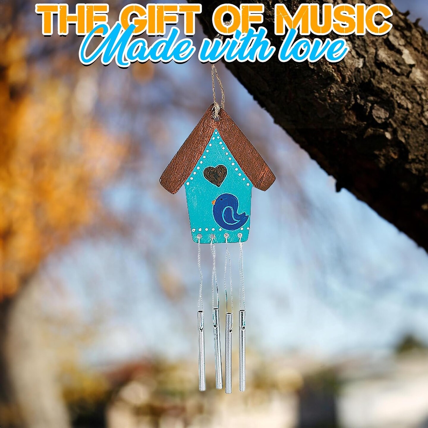 DIY Wind Chime Kits for Kids - Makes 12 - Assorted Summer Theme Shapes - Great Creative Activity for Kids