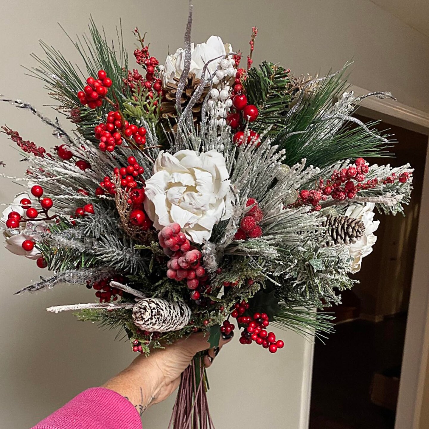 400 PCS 16 Inch Floral Wire Stems,14 Gauge Floral Wire for Wiring Fresh Flowers, Creating Floral Crowns, DIY Crafts, Artificial Flower, Brown