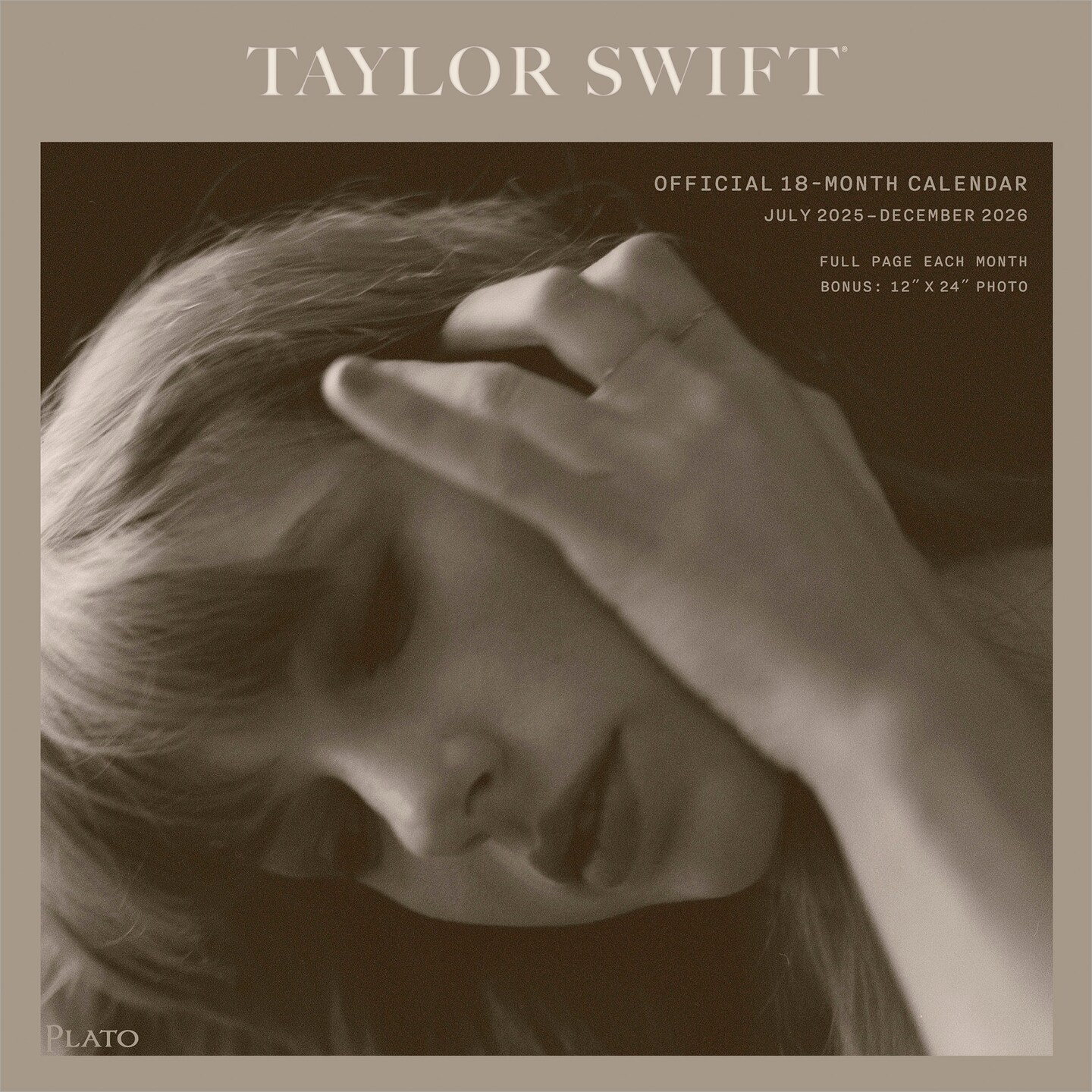 Taylor Swift OFFICIAL | 2026 12x24 Inch (Hanging) 18 Months Monthly Square Wall Calendar | July 2025 - December 2026 | Plastic-Free