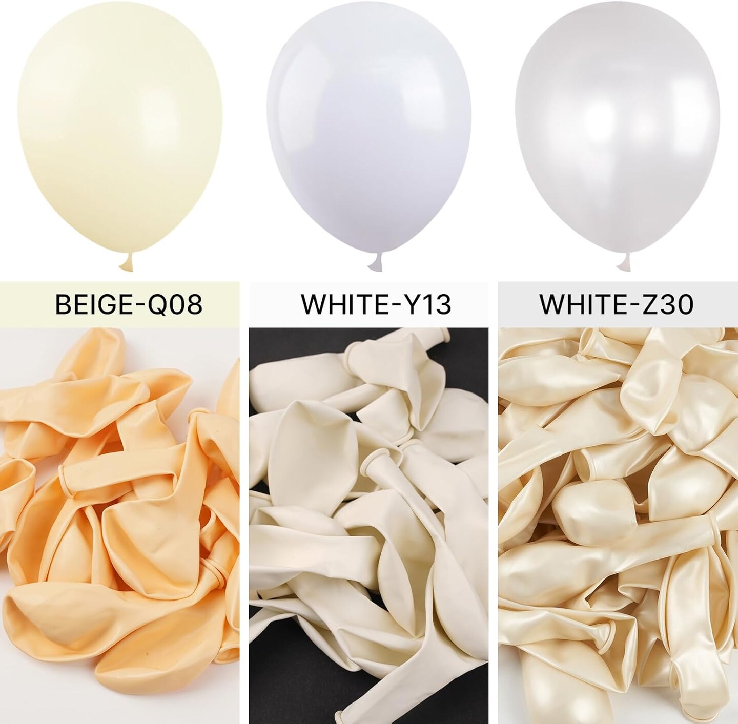 White Balloons 142 pcs Different Sizes Pack of 18 12 10 5 Inch Matte White Latex Balloon Arch Kit Garland for Wedding Bridal Graduation Baby Shower Birthday Party Decorations White-Y13