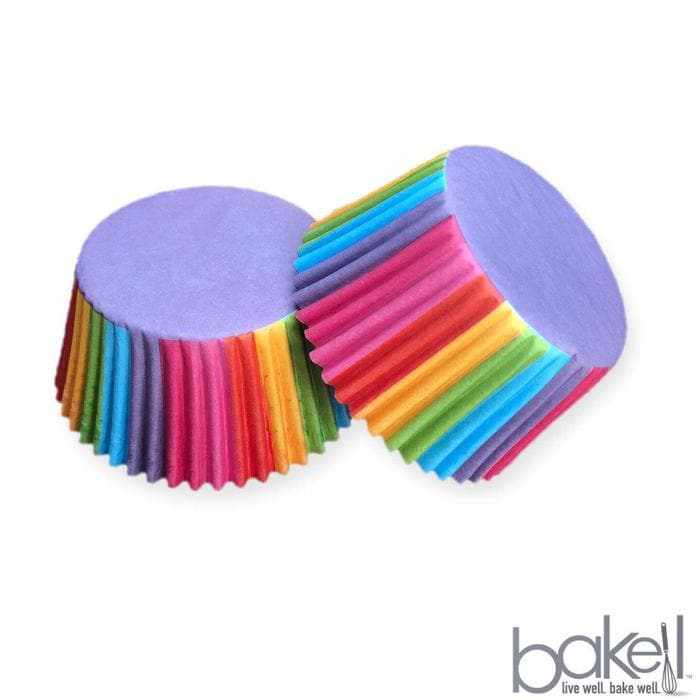 Rainbow Striped Standard Size Cupcake Wrappers &#x26; Liners | 25 PC Set