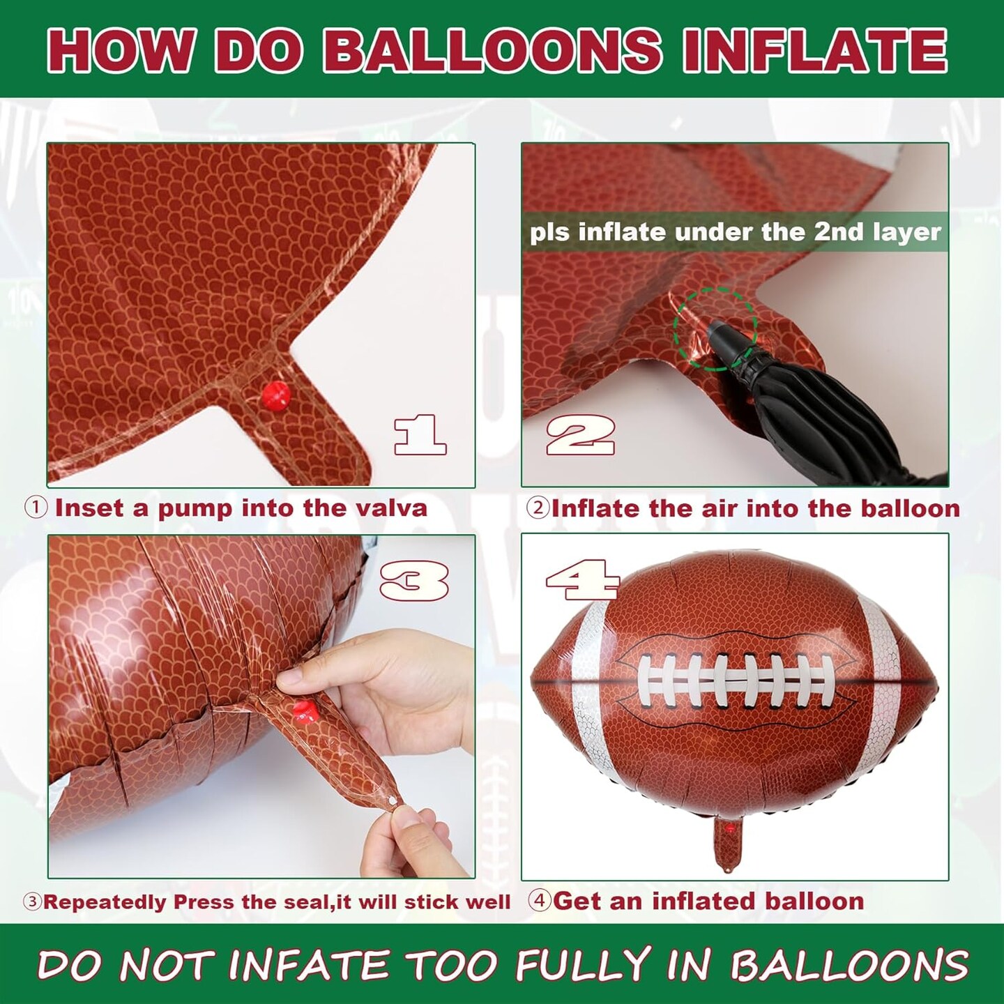Football Party Balloons,12 pcs 18 Inch Football Shaped Foil Balloon for Tailgate Game Day Football Theme Birthday Party Decorations,Sport Themed Birthday Party Decor Supplies