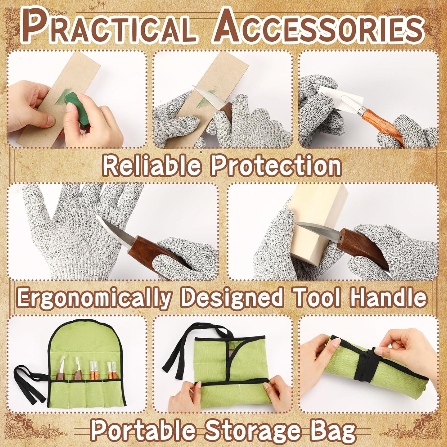 Wood Carving Kit, 17 Pack Wood Whittling Kit Hand Carving Knife Tools Set for DIY Sculpture Carpenter Experts & Beginners