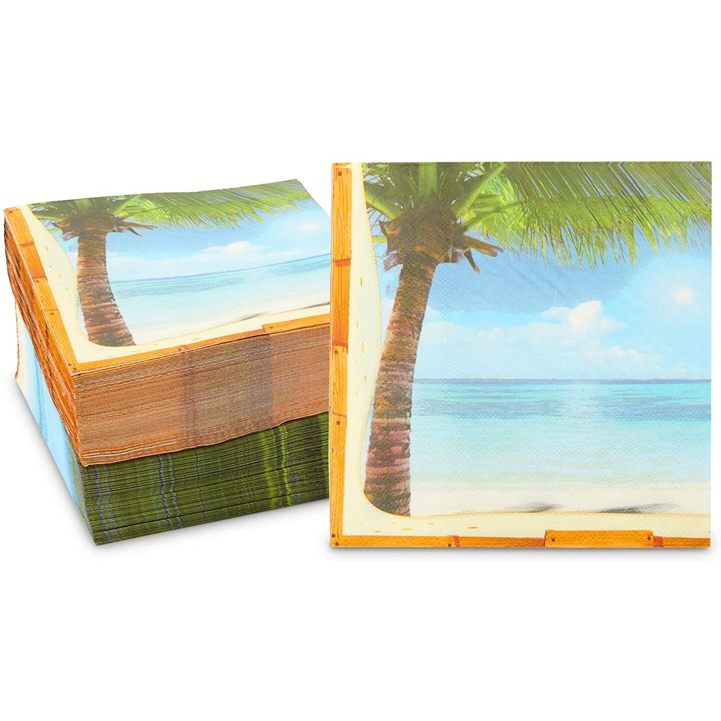Tropical Paper Napkins for Luau, Hawaiian Party (6.5 x 6.5 Inches, 150 Pack)