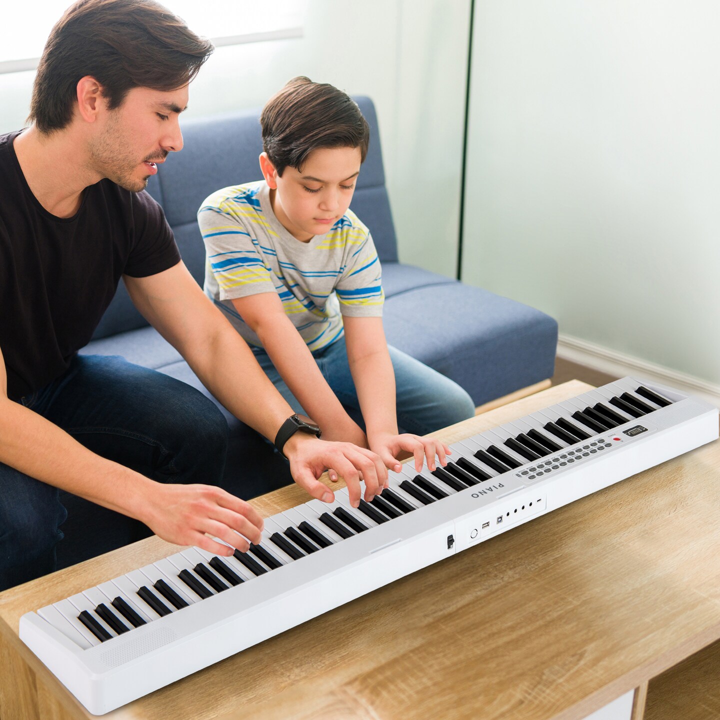 88 Key Foldable Electronic Keyboard Piano with Wireless MIDI Suitable for Kids, Teenagers and Adult