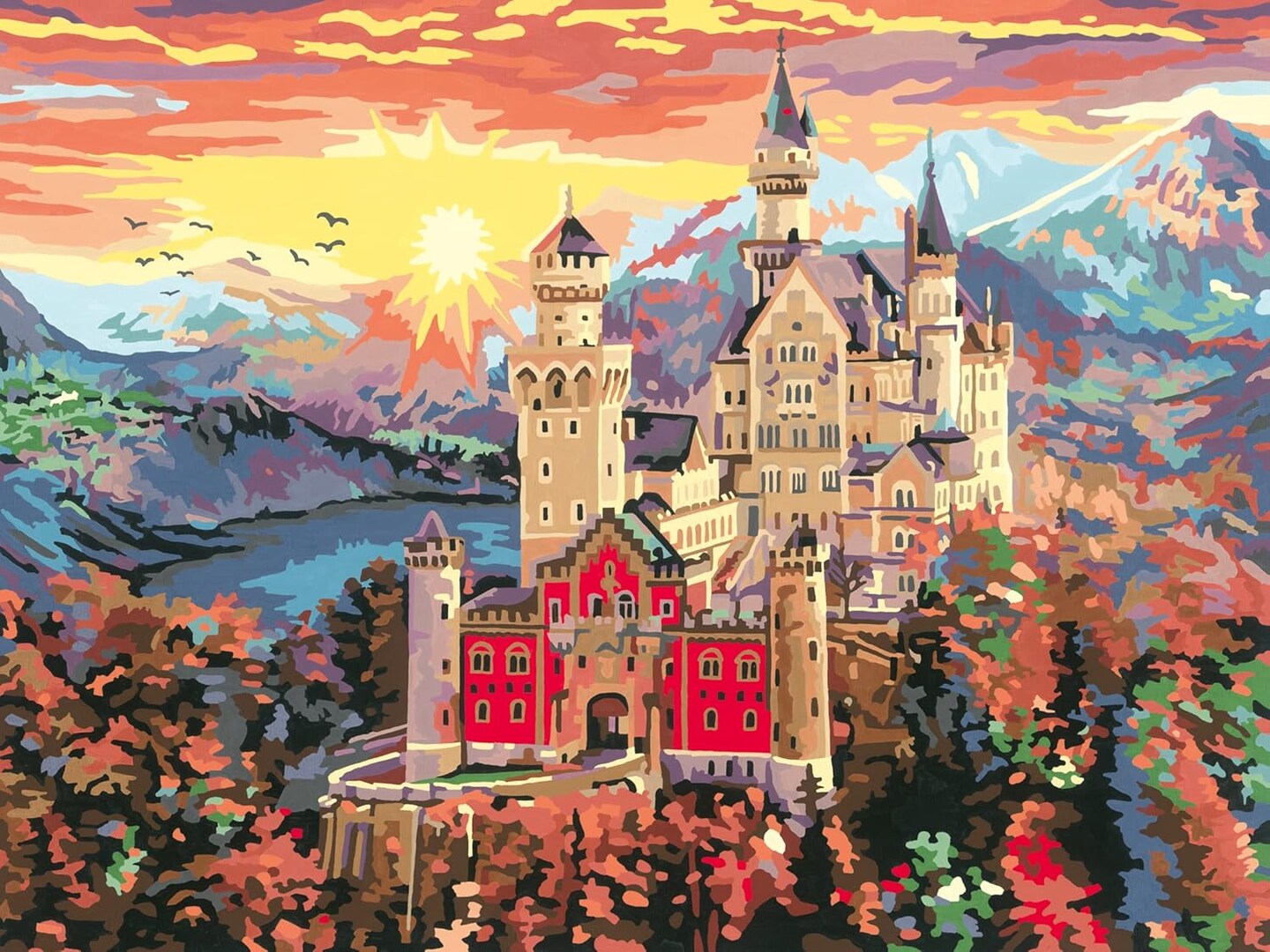 CreArt Fairytale Castle Paint by Numbers Kit for Adults - Painting Arts and Crafts for Ages 14 and Up