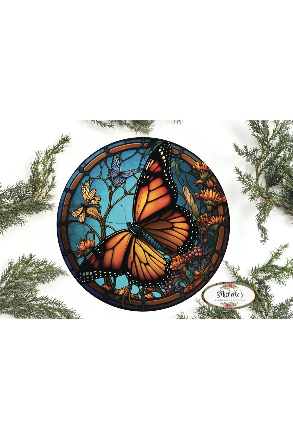 Monarch Faux Stained Glass Butterfly Sign