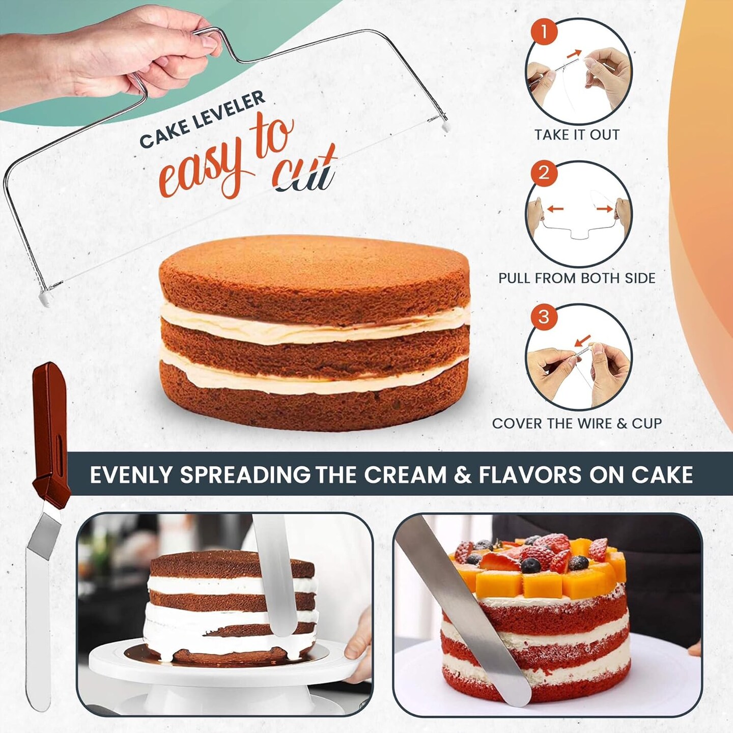 100-Piece Cake Pan & Decorating Set – 3 Non-Stick Springform Pans, Icing Tips, Leveler & eBook