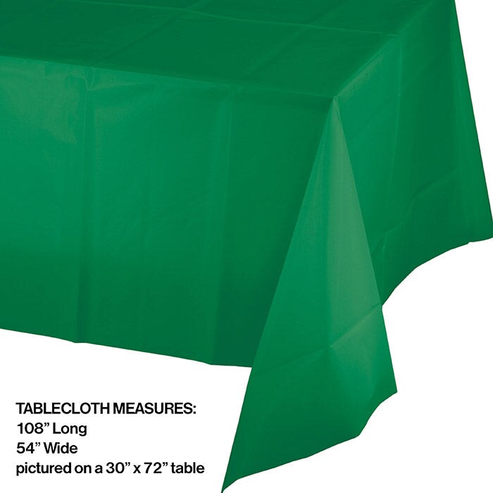 12 pc Bulk Emerald Green Value Friendly Plastic Table Cover