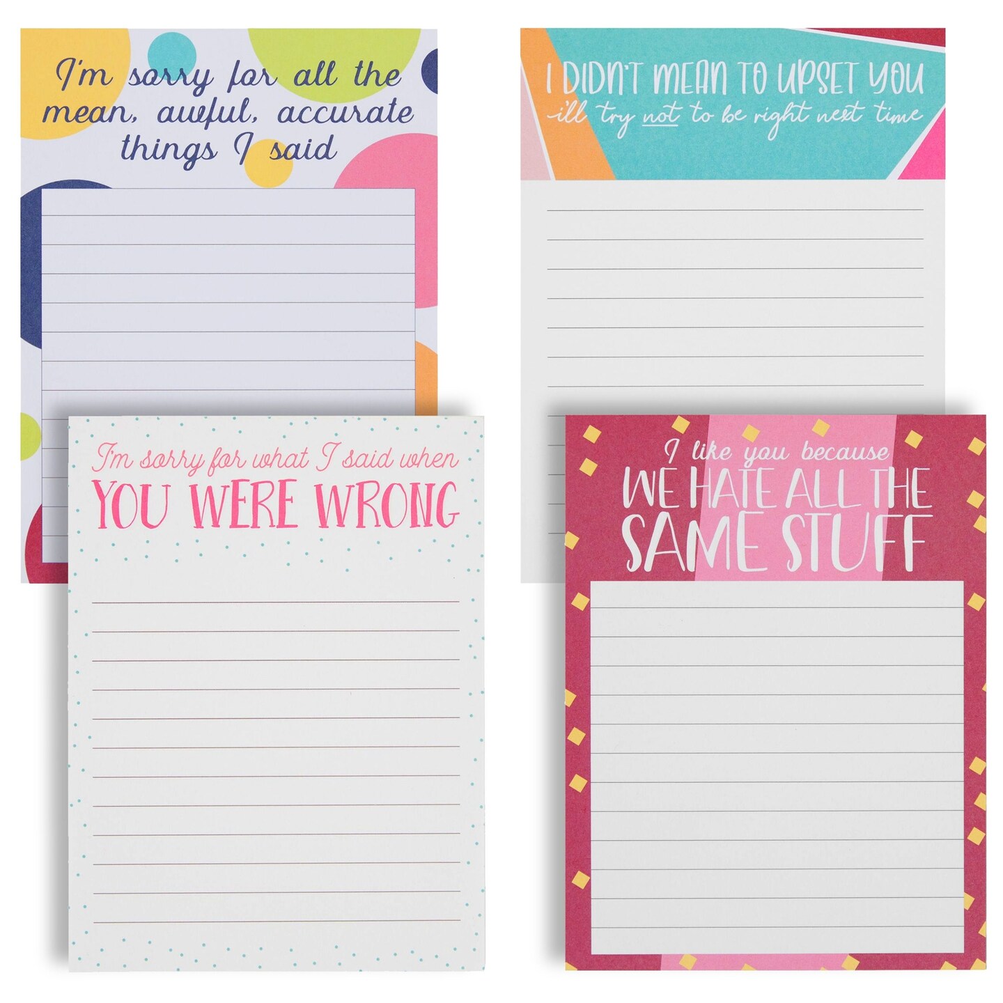 4 Pack Funny Notepads for Coworkers Gifts, To Do Task Lists for Sarcastic Humor Office Supplies, 50 Lined Sheets per Snarky Pad (4 x 5 In)