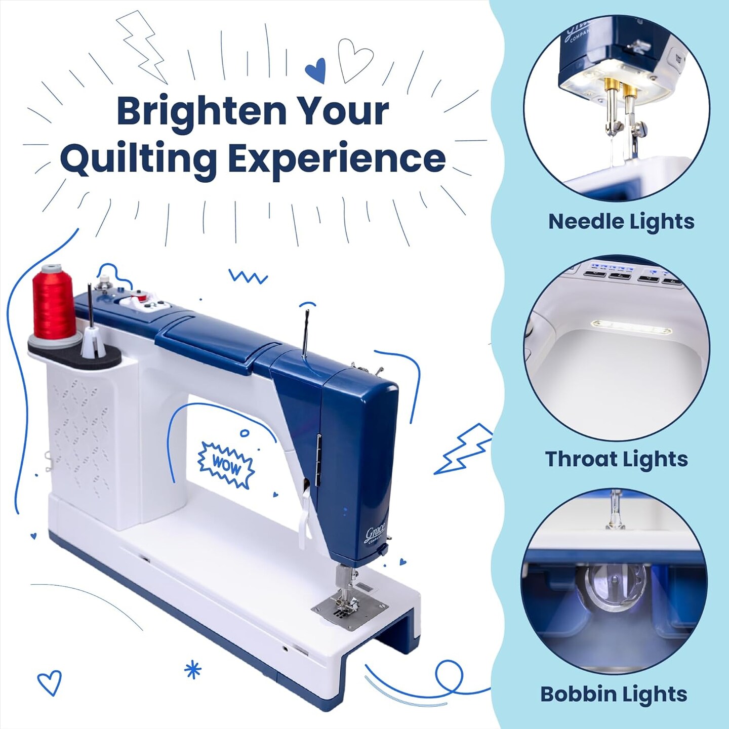 Grace Little Rebel Straight Stitch Sewing and Quilting Machine