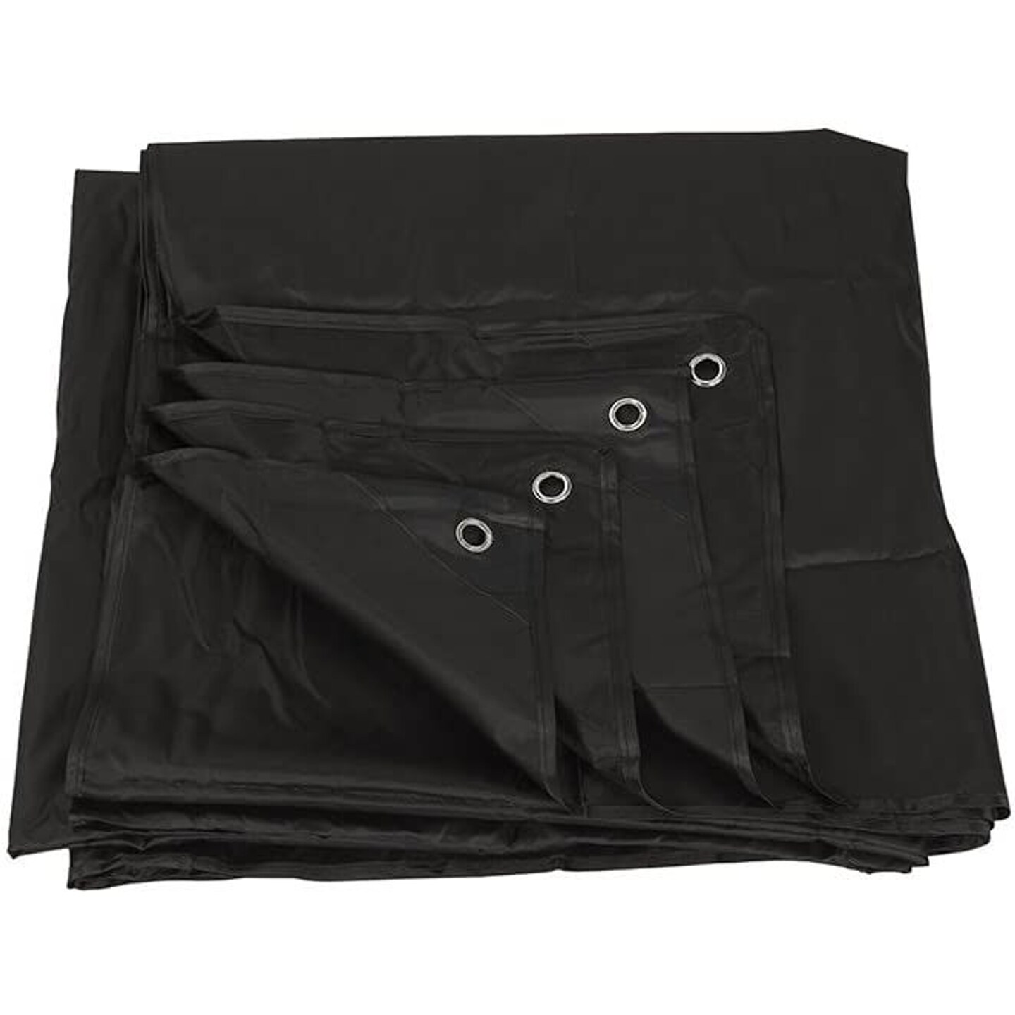 Juvale 6x6 Feet Heavy Duty Tarp for Camping, Protective Outdoor Cover with Grommets and Carrying Case, Waterproof Black Tarp for Camping, Outdoor Mat, Picnic Mat, Tent Pad, Backdrop, and Acting Prop