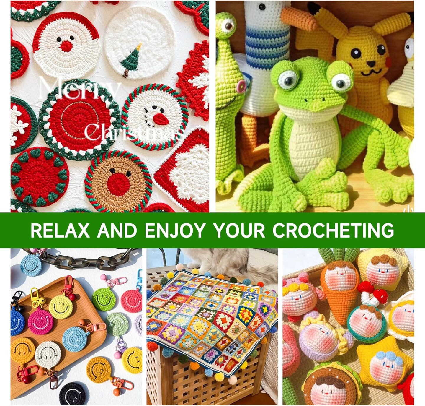 67 Pack Crochet Hooks Set, 13 PCS 2mm(B)-10mm(N) Ergonomic Soft Grip Crochet Handles Yarn Knitting Needles Kit