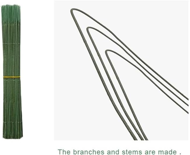100 pcs Floral Stem Wire - Plastic Artificial Flower Green Stem Rod - Plant Stub Wire Green Florist Wires (10 inch / 25cm)