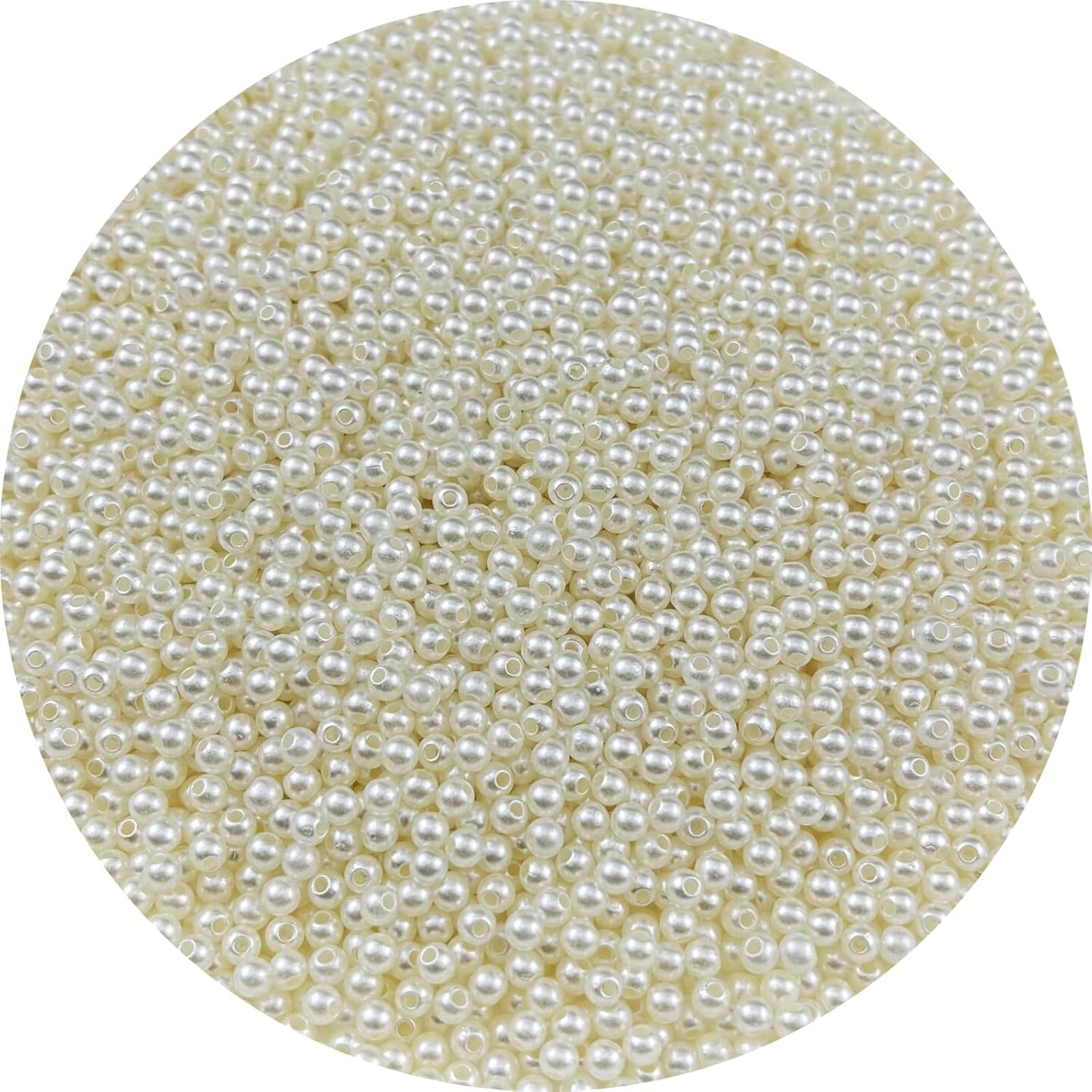 4000pcs 4mm Pearl Beads Ivory Round Pearl Beads with Hole Loose Pearl Beads for Jewelry Making DIY Craft Bracelets Necklaces Earrings Vase Fillers Home Wedding Decoration
