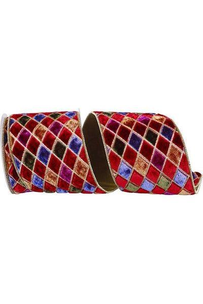 4&#x22; Diamond Velvet Jewel Deluxe Ribbon: Wine (5 Yards)