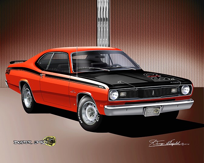 1970 Plymouth Duster 340 - Vitamin C Orange | Fine Art Prints by