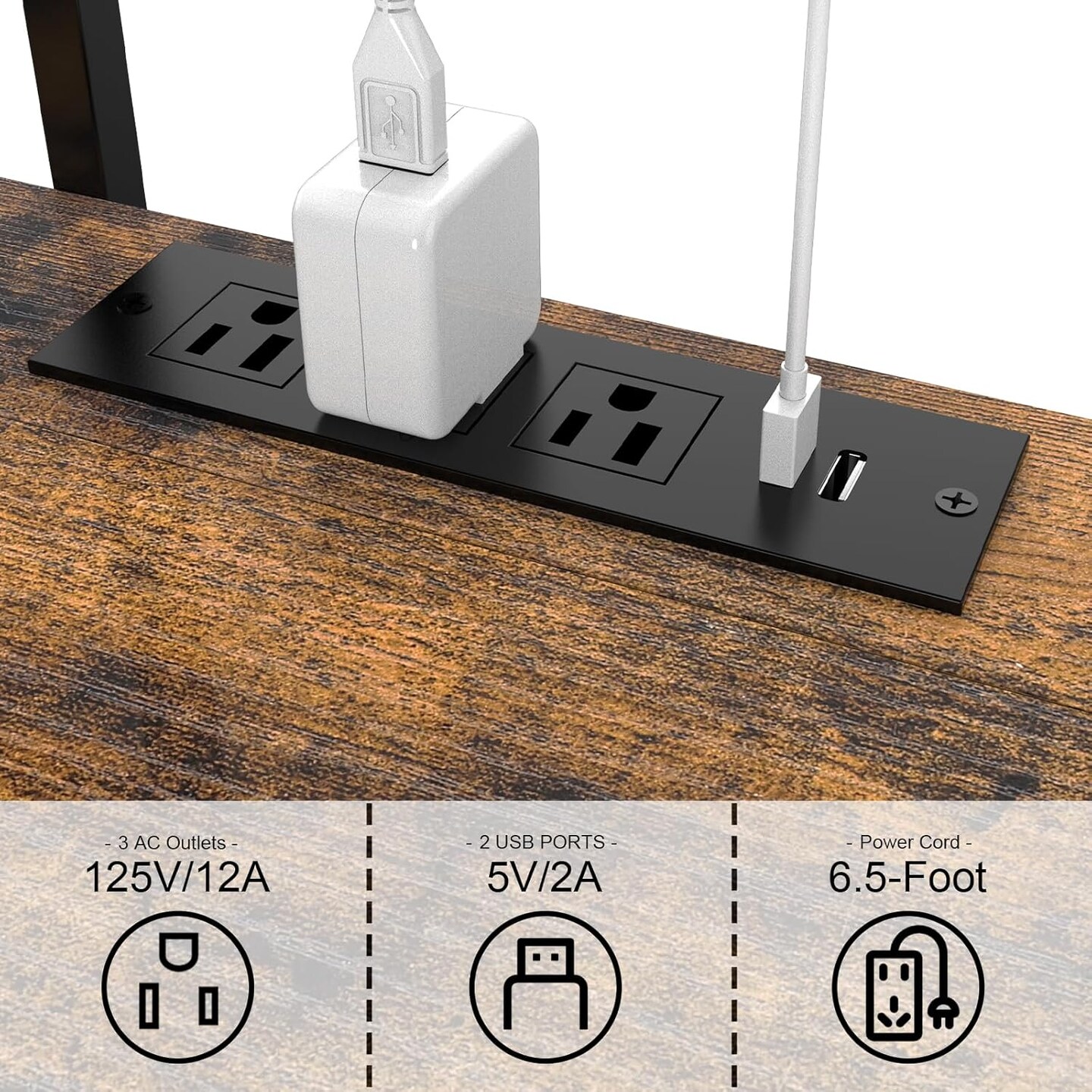 4-Tier Brown AV Media Stand with Charging Station - Corner Stereo Cabinet for Record Players, Game Consoles, TVs (24.4&#x22;W/62cm x 27.6&#x22;H/70cm)