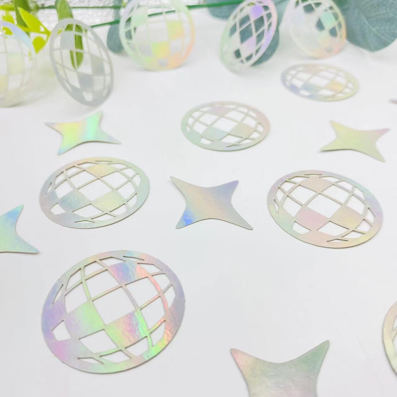 100PCS Laser Disco Paper Confetti, Disco Theme Party Confetti with Star for Bachelorette Party table Decoration,Last Disco,70s 80s 90s Party,Cowboy Birthday Party (Disco with Star)