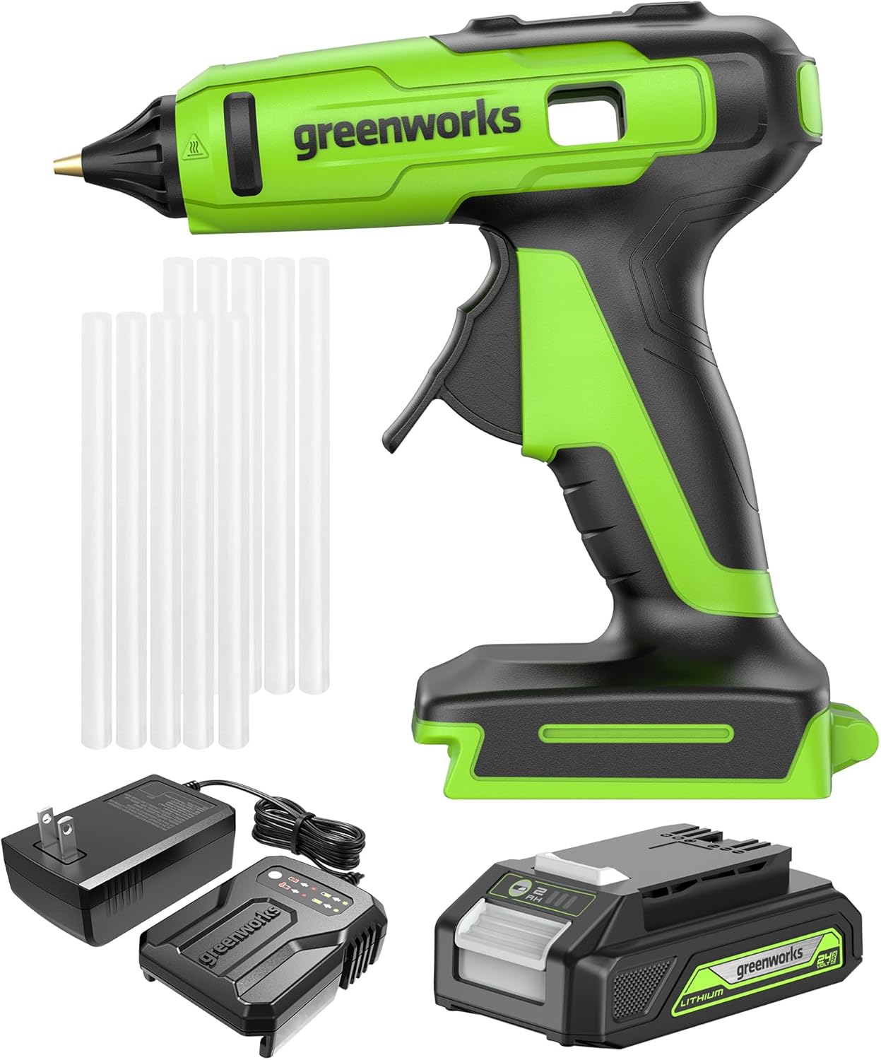 24V Cordless Glue Gun,2.0Ah Battery &#x26; Charger Included -1.5min Fast Heating,LED, Drip-free nozzle, 90 min Runtime, Auto off for DIY, Arts, Crafts, Home Decoration