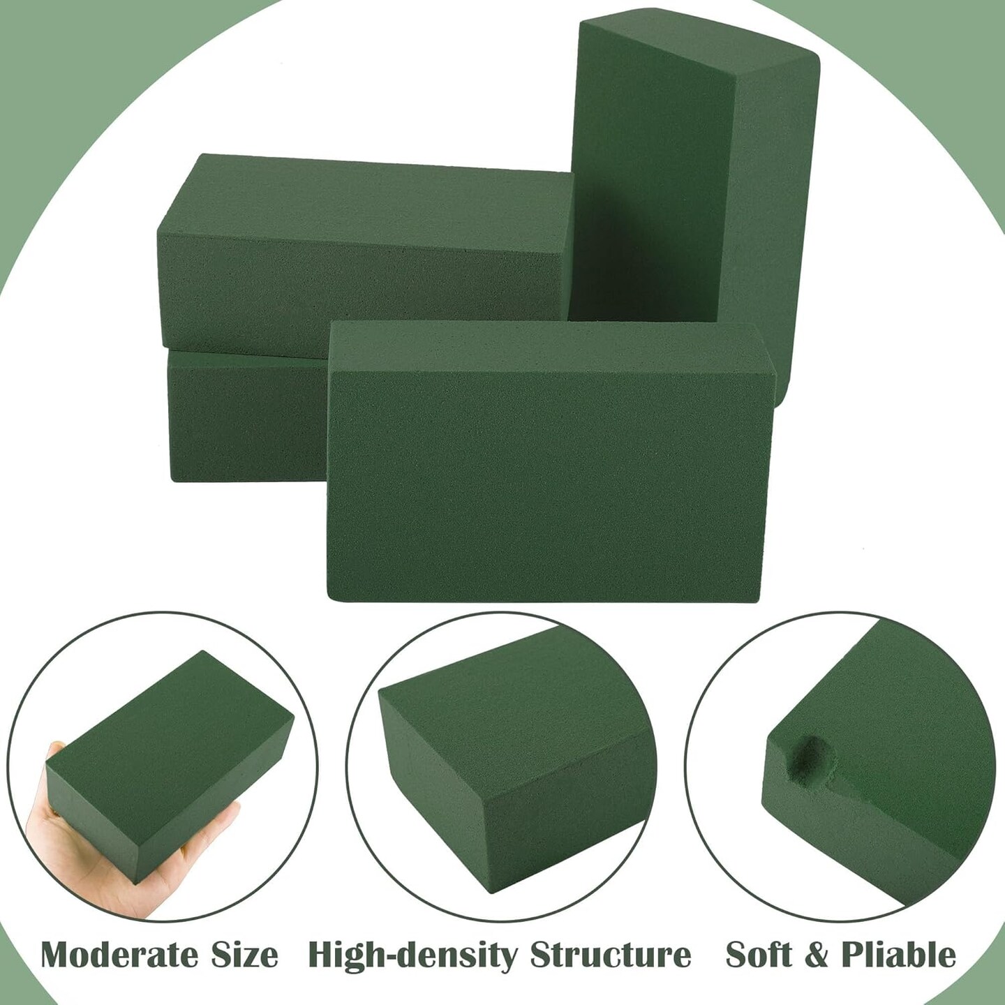 24 Packs Floral Foam Blocks Wet &#x26; Dry Floral Foam Bricks 5.5x3.1x1.8 Inch Flower Arranging Kit for Fresh and Artificial Flowers Florist Foam Blocks for Wedding Home Decor