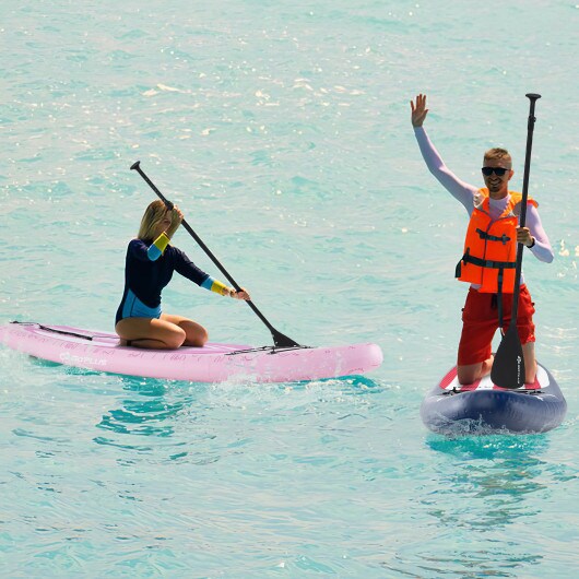 Pink White Inflatable Stand Up Paddle Board 11&#x27; x 30&#x22; x 6&#x22; 350 lbs Capacity