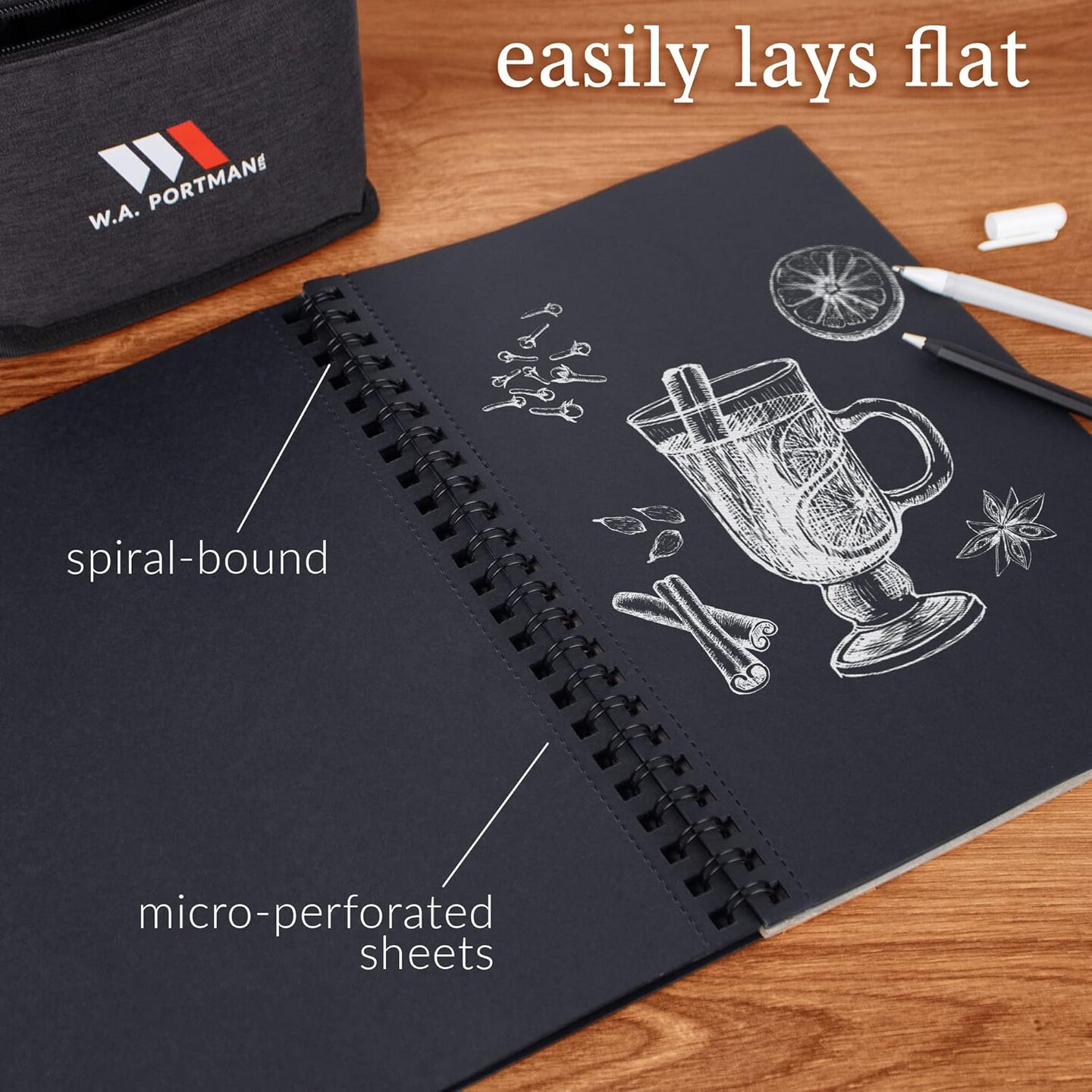 Black Paper Sketchbook - 2-Pack A4 (8.3"x11.7") Black Drawing Paper - 60 Pages (30 Sheets) Journal Sketchbook Notebook for Gel Pens